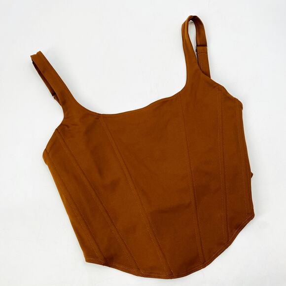 Reoria Rust Orange Corset Style Crop top - Picture 1 of 3